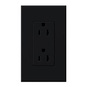 Lutron NTR-15-BL Nova T Receptacles 15A 125V in Black, Matte